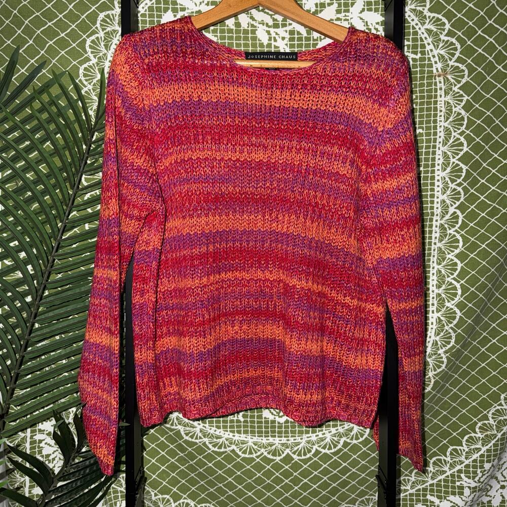 Josephine Chaus 100% Silk Space Dye Knit Sweater - Size L